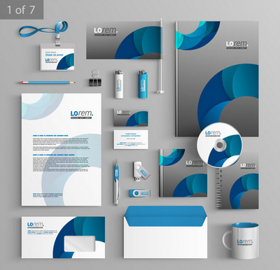 灰底藍色弧形設計VI 構筑現(xiàn)代企業(yè)視覺形象的藝術與策略